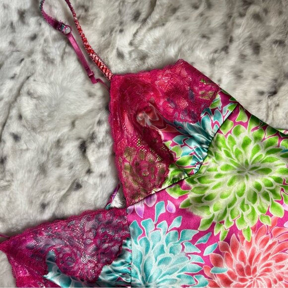 La senza 2 piece set tank top and shorts pajamas lounge fireworks floral shiny - Picture 4 of 7